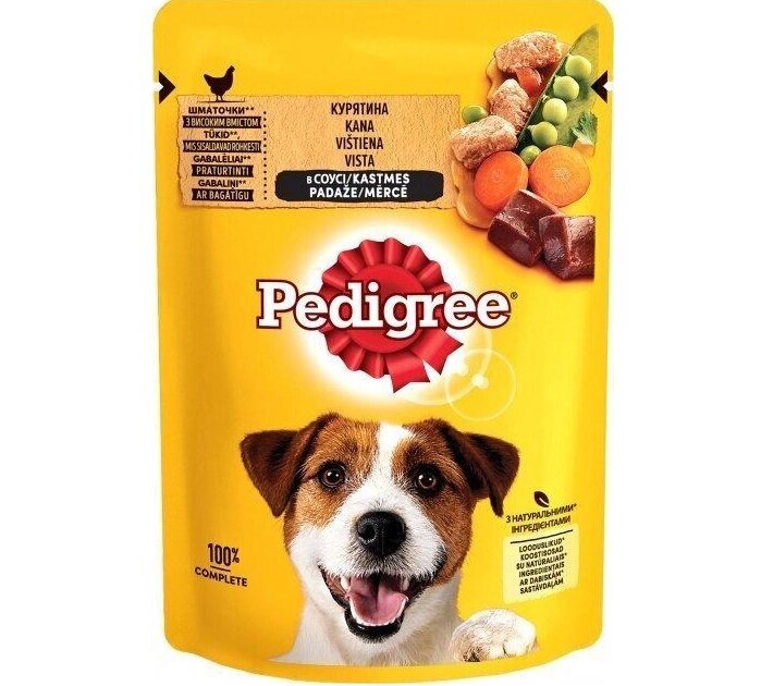 Pedigree täiskasvanud koertele koos kana ja köögiviljadega, 24x0,1 kg hind ja info | Koerakonservid | hansapost.ee