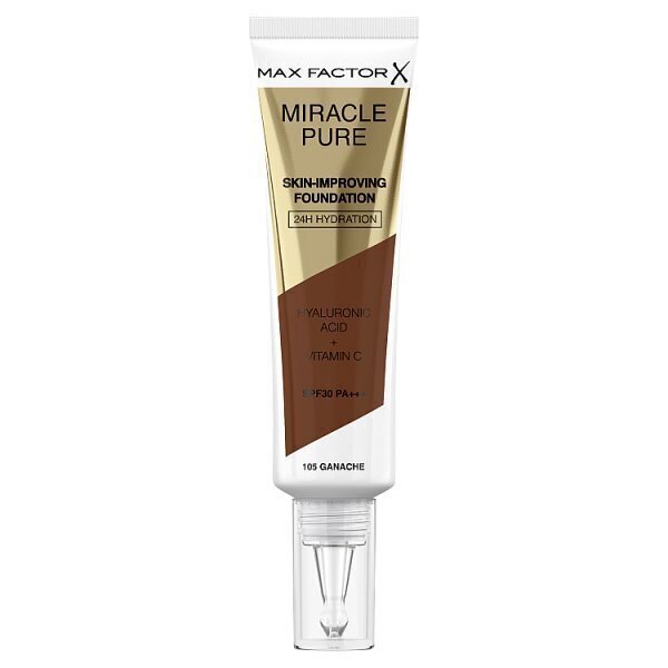 Jumestuskreem Max Factor Miracle Pure Foundation SPF30, 105 Ganache, 30 ml hind ja info | Jumestuskreemid ja puudrid | hansapost.ee