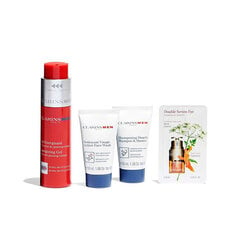 Clarins Men Energizing Value Pack для мужчин: гель для душа 50 мл + шампунь-гель для душа 30 мл + средство для мытья лица 30 мл + косметичка цена и информация | Масла, гели для душа | hansapost.ee