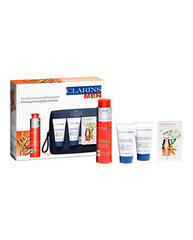 Clarins Men Energizing Value Pack meestele: dušigeel 50 ml + šampoon dušigeel 30 ml + näopesu 30 ml + kosmeetikakott hind ja info | Dušigeelid, õlid | hansapost.ee