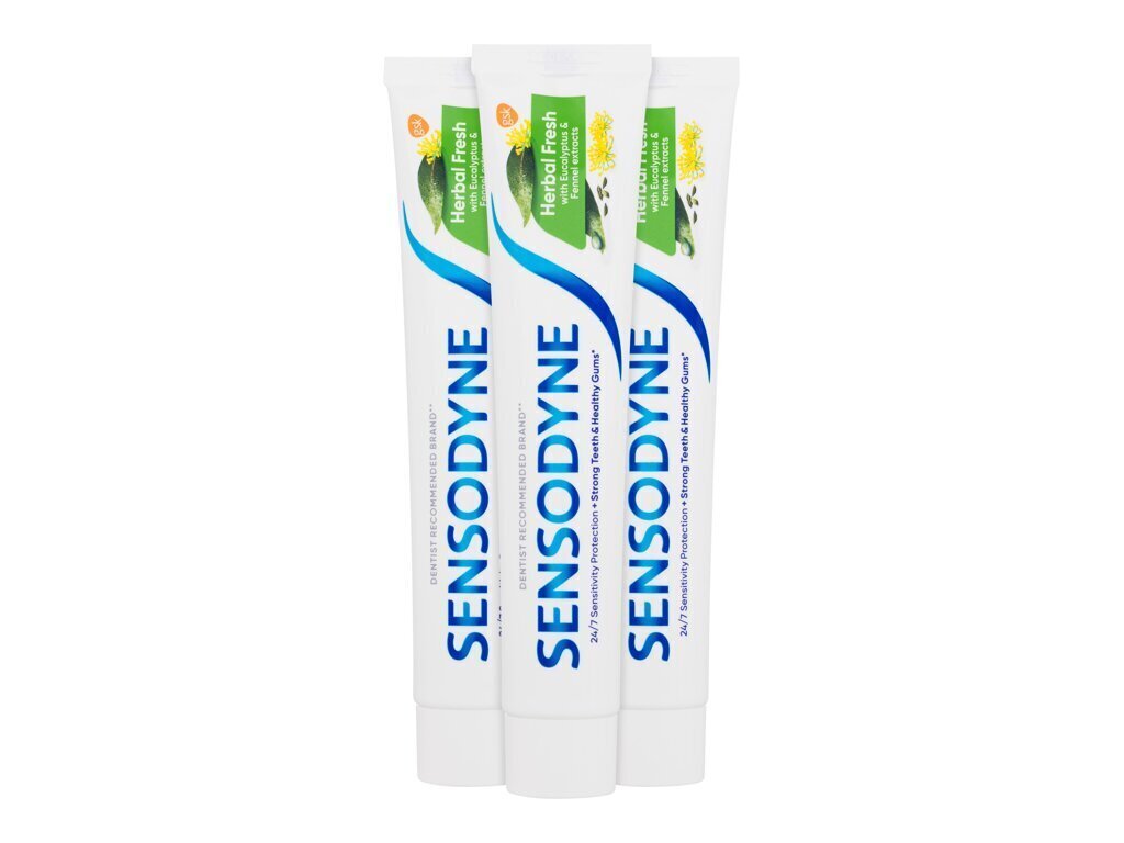 Hambapasta Sensodyne Herbal Fresh, 3x75 ml hind ja info | Hambaharjad, hampapastad ja suuloputusvedelikud | hansapost.ee