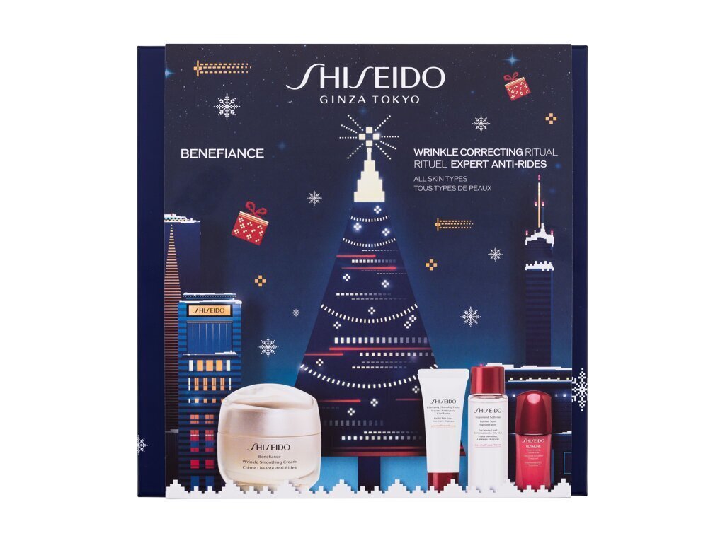 Näohoolduskomplekt Shiseido Benefiance Holiday Kit naistele: kreem kortsudevastane siluv kreem, 50 ml + puhastusvaht Clarifying Cleansing Foam, 15 ml + losjoon Balancing Care Lotion, 30 ml + seerum kontsentreeritud energiat andev aktiveeriv seerum, hind ja info | Näokreemid | hansapost.ee