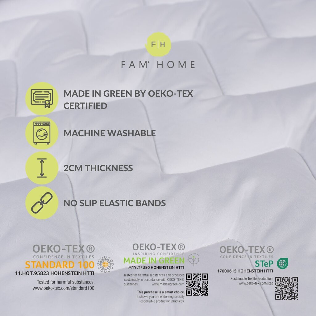 Fam' Home sertifitseeritud madratsikaitse Made In Green, 180x200 цена и информация | Voodilinad | hansapost.ee