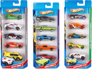 Mudelautode komplekt Hot Wheels 1806, 5 tk hind ja info | Mänguasjad poistele | hansapost.ee