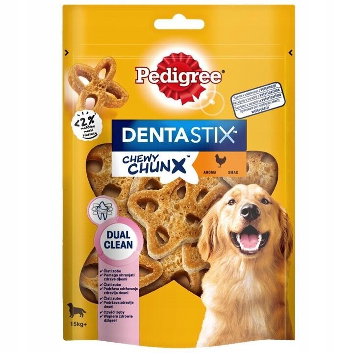 Pedigree Dentastix Chewy ChunX Maxi koertele koos kanaga, 5x68 g hind ja info | Koerte maiused | hansapost.ee