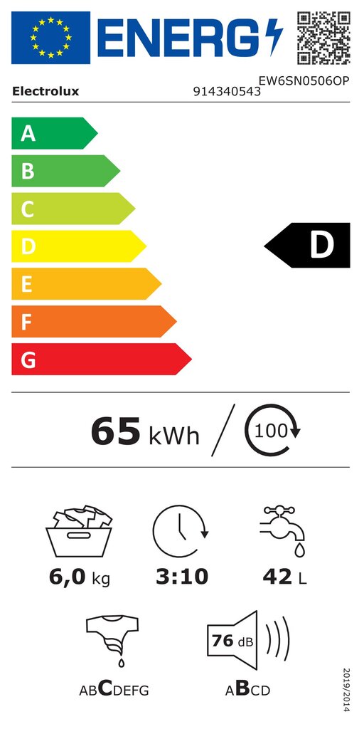 Electrolux EW6SN0506OP hind ja info | Pesumasinad | hansapost.ee