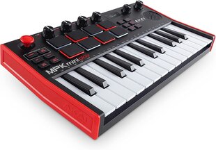 Akai Professional MPK Mini Play Mk3 - MIDI -контроллер клавиатуры со встроенными громкоговорителями и звуками, динамической клавиатурой, прокладками MPC и программным обеспечением цена и информация | Клавишные музыкальные инструменты | hansapost.ee