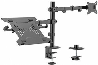 Gembird MA-DA-03 reguleeritav lauakinnitus koos monitori käe ja sülearvuti korpusega (pööratav, kallutatav, pööratav), 17"–32", kuni 9 kg hind ja info | Monitori kinnitused | hansapost.ee