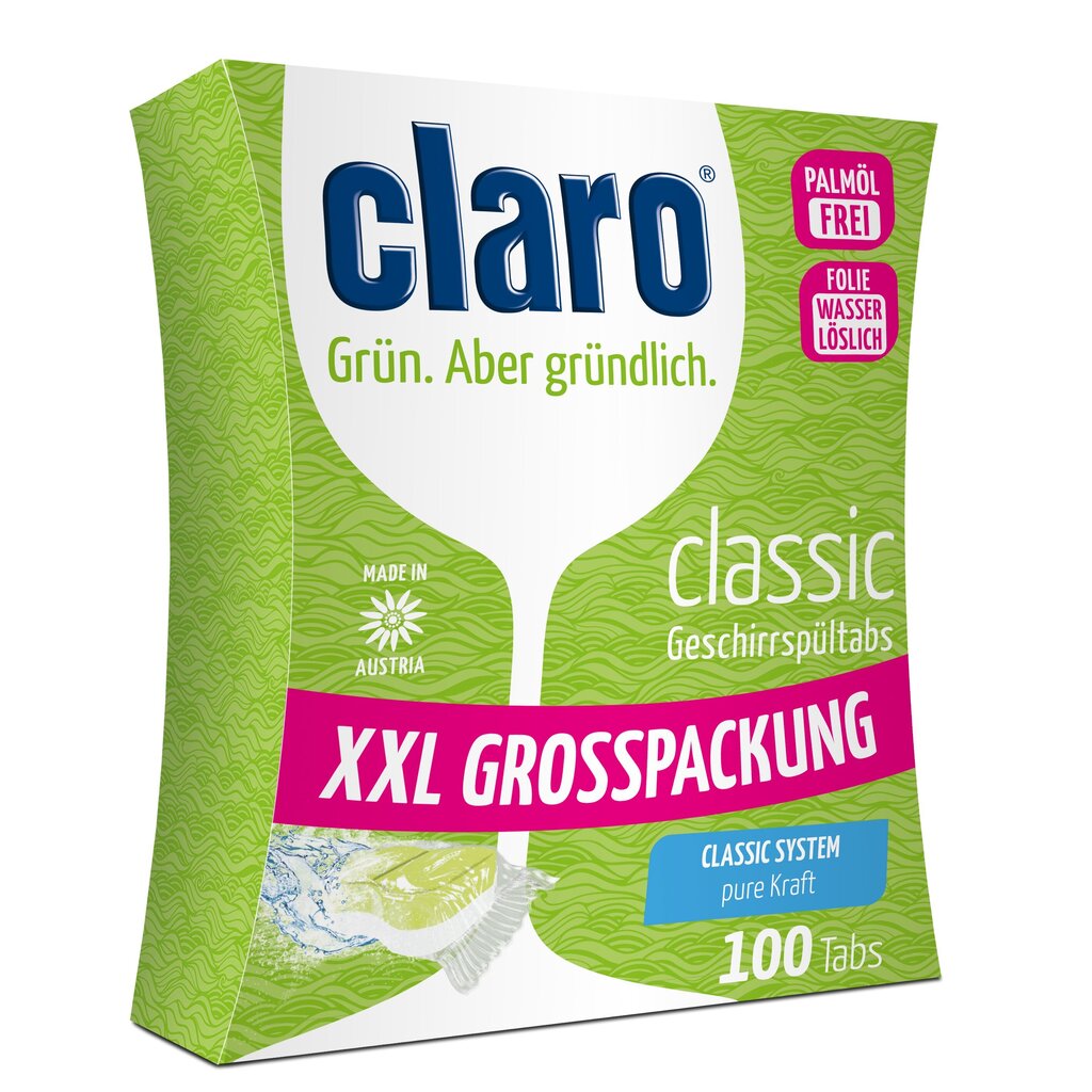 Ökoloogilised nõudepesumasina tabletid CLARO Classic 100tk. цена и информация | Nõudepesuvahendid | hansapost.ee
