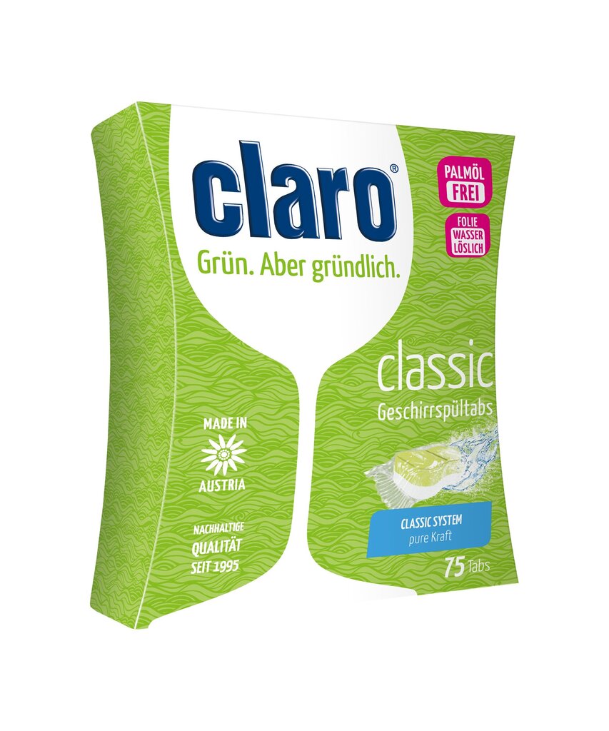 Ökoloogilised nõudepesumasina tabletid CLARO Classic 75 tk. цена и информация | Nõudepesuvahendid | hansapost.ee