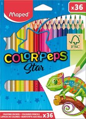 Цветные карандаши MAPED "Color`Peps" 36 штуки FSC цена и информация | Принадлежности для рисования, лепки | hansapost.ee