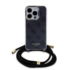 Guess IML 4G Printed Crossbody Case for iPhone 15 Pro Black цена и информация | Чехлы для телефонов | hansapost.ee