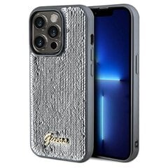 Guess GUHCP14XPSFDGSS iPhone 14 Pro Max 6.7" srebrny|silver hardcase Sequin Script Metal цена и информация | Чехлы для телефонов | hansapost.ee