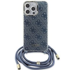 Guess GUHCP15LHC4SEB iPhone 15 Pro 6.1" niebieski|blue hardcase Crossbody Cord 4G Print цена и информация | Чехлы для телефонов | hansapost.ee