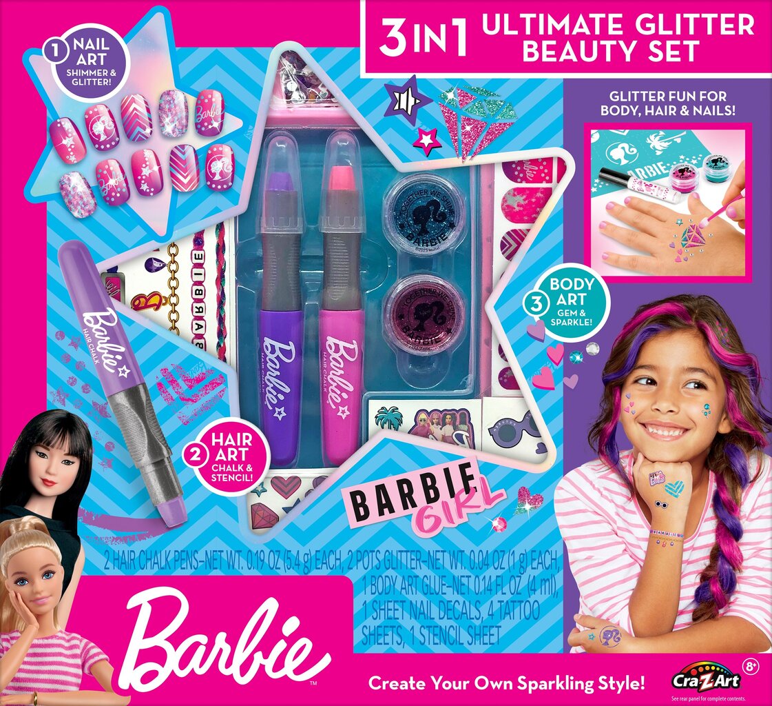 Kosmeetikakomplekt tüdrukutele Barbie Ultimate Glitter Beauty Style, 1 tk цена и информация | Laste ja ema kosmeetika | hansapost.ee