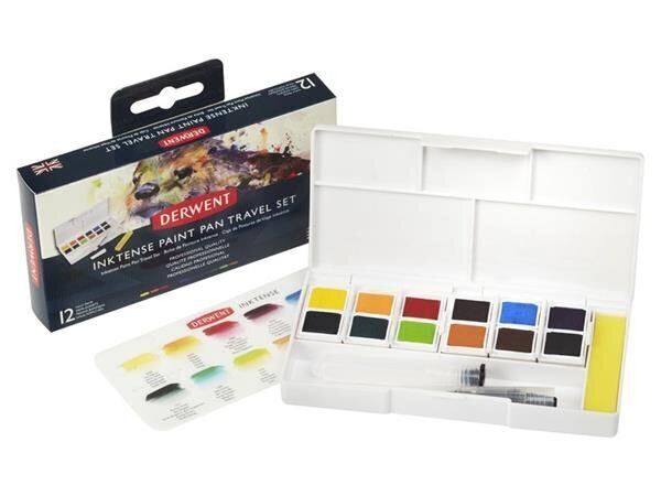 Akvarellvärv Inktense Travel Set #01 12x1/2 nööpi+veepintsel plastkarbis цена и информация | Kunstitarbed, voolimise tarvikud | hansapost.ee