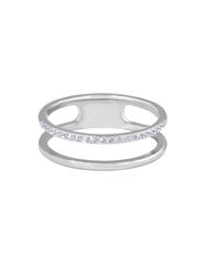 Troli Двойное минималистское кольцо из серебряной стали цена и информация | Кольца | hansapost.ee