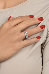 Brilio Silver hõbedane sõrmus läbipaistvate tsirkoonidega RI120W hind ja info | Sõrmused | hansapost.ee