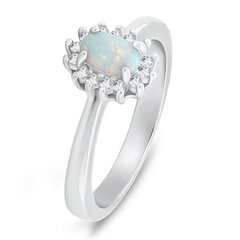 Brilio Silver hõbesõrmus opaali ja tsirkoonidega RI106W hind ja info | Sõrmused | hansapost.ee