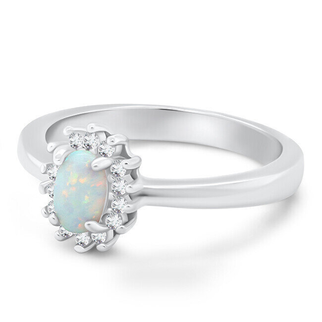 Brilio Silver hõbesõrmus opaali ja tsirkoonidega RI106W цена и информация | Sõrmused | hansapost.ee