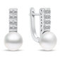 Brilio Silver hõbedased pärlite ja tsirkoonidega kõrvarõngad EA941W цена и информация | Kõrvarõngad | hansapost.ee