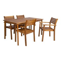 Комплект садовой мебели Fortuna, стол и 4 стула, коричневый цена и информация | Комплекты уличной мебели | hansapost.ee