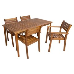 Комплект садовой мебели Fortuna, стол и 4 стула, коричневый цена и информация | Комплекты уличной мебели | hansapost.ee