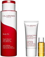 Kehahooldustoodete komplekt Clarins Beautiful Body: tselluliidivastane toode, 200 ml + koorija, 30 ml + kehaõli, 10 ml hind ja info | Nahka pinguldavad tooted | hansapost.ee