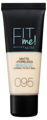 Жидкая тональная основа Maybelline New York Fit Me! Matte & Poreless 122 Creamy Beige, 30 мл цена и информация | Пудры, базы под макияж | hansapost.ee