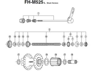 Tagumine rumm Shimano FH-M525 Deore цена и информация | Другие запчасти для велосипеда | hansapost.ee