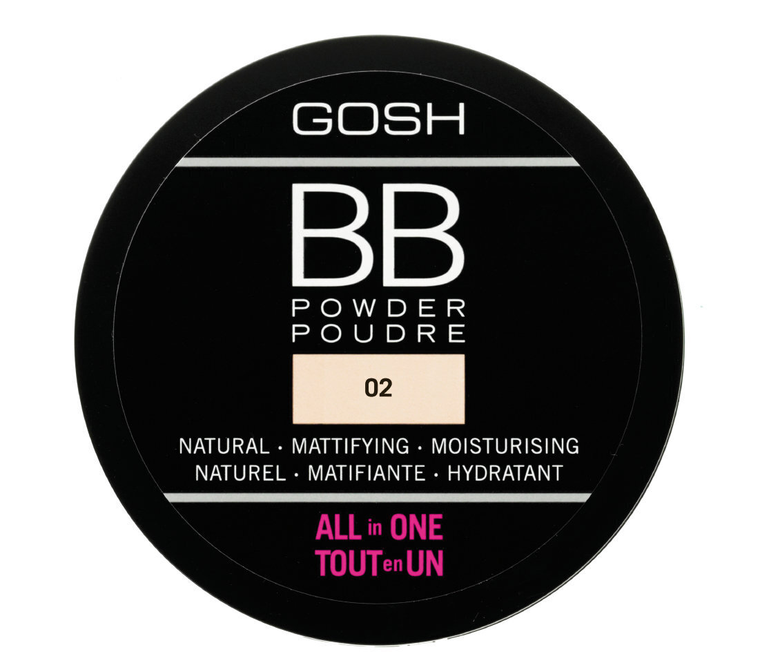 Gosh BB Powder puuder 6.5 g, 02 Sand цена и информация | Jumestuskreemid ja puudrid | hansapost.ee