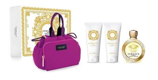 Kosmeetikakomplekt Versace Eros Pour Femme EDT naistele: tualettvesi 100 ml + kehakreem 100 ml + dušigeel 100 ml + kosmeetikakott hind ja info | Parfüümid naistele | hansapost.ee