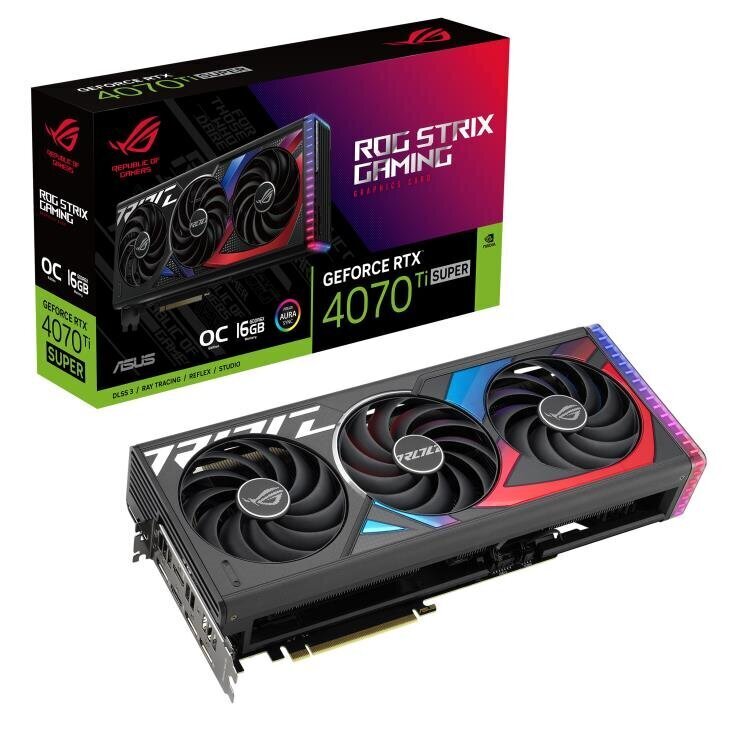 Asus ROG Strix GeForce RTX 4070 Ti SUPER OC Edition (ROGSTRIXRTX4070TIS-O16GAM) hind ja info | Videokaardid | hansapost.ee