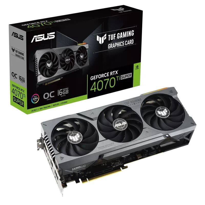 Asus TUF Gaming GeForce RTX 4070 Ti Super OC Edition (RTX4070TIS-O16G-GAMING) hind ja info | Videokaardid | hansapost.ee