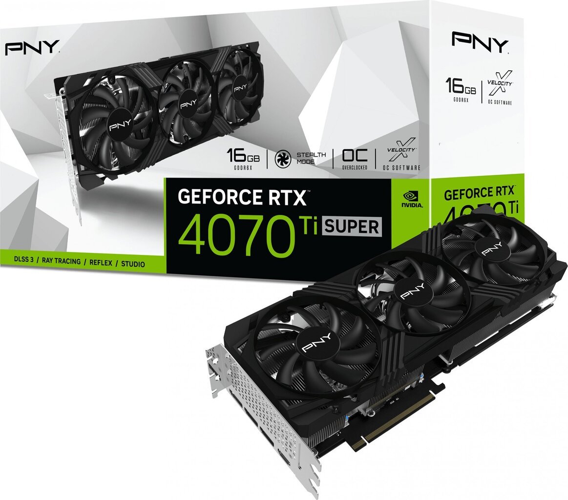 PNY GeForce RTX 4070 Ti Super 16GB OC TF Verto (VCG4070TS16TFXPB1-O) цена и информация | Videokaardid | hansapost.ee