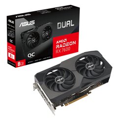 Asus Dual Radeon RX 7600 XT OC Edition (DUAL-RX7600XT-O16G) hind ja info | Videokaardid | hansapost.ee