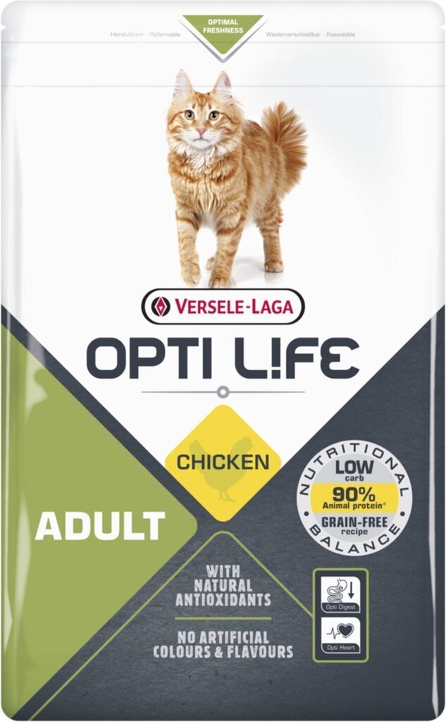 Versele Laga Opti Life täiskasvanud kassidele kanaga, 7.5 kg цена и информация | Kassi kuivtoit ja kassikrõbinad | hansapost.ee