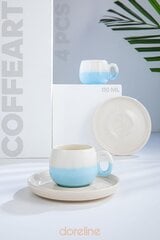 Hermia tassi ja alustassi komplekt, 4 tk hind ja info | Klaasid, kruusid ja kannud | hansapost.ee