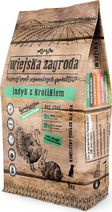 Wiejska Zagroda koos kalkuni ja küülikuga, 9 kg цена и информация | Koerte kuivtoit ja krõbinad | hansapost.ee