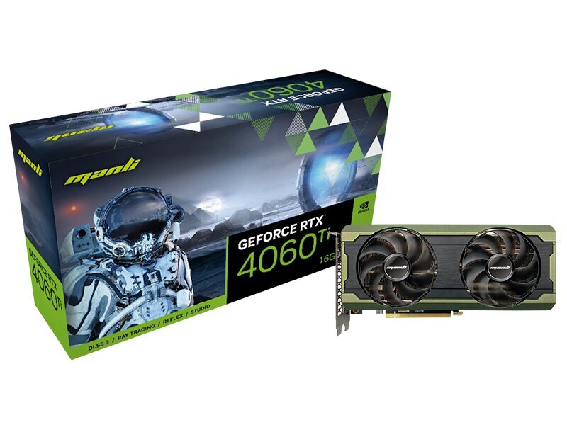 Manli GeForce RTX 4060 Ti M2565+N719 (M-NRTX4060TI/6RMHPPP-M2565) hind ja info | Videokaardid | hansapost.ee