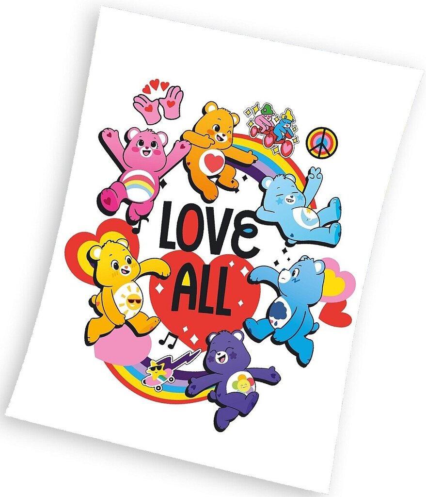 Lastetekk Care Bears, 150x200 cm hind ja info | Pleedid, voodikatted ja päevatekid | hansapost.ee