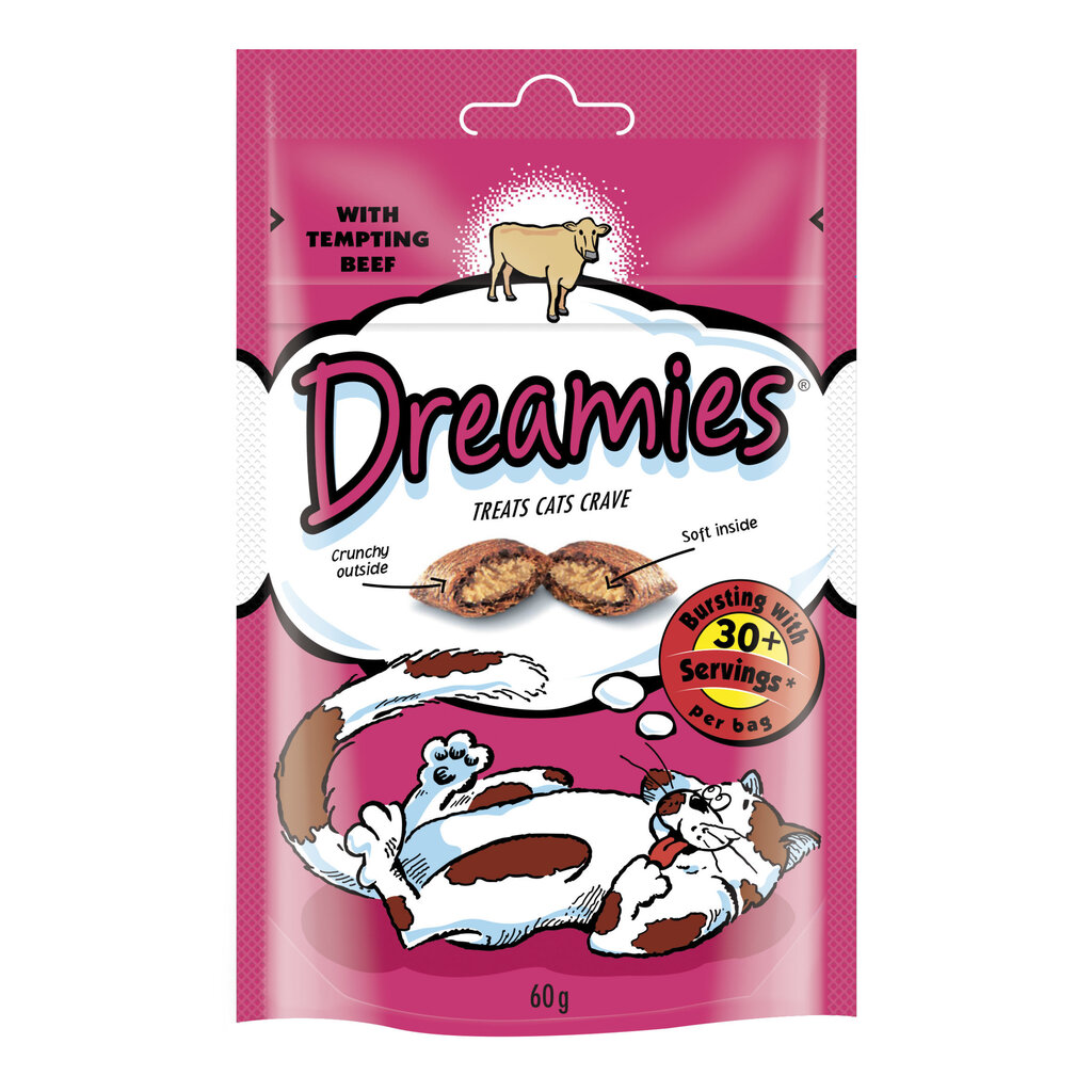 Dreamies täiskasvanud kassidele koos veiselihaga, 6x60 g цена и информация | Kasside maiused | hansapost.ee