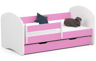 Товар с повреждением. Кровать с матрасом, ящиком для постельного белья и съемной защитой NORE Smile, 140x70 см, розовый/белый цена и информация | NORE Аутлет | hansapost.ee