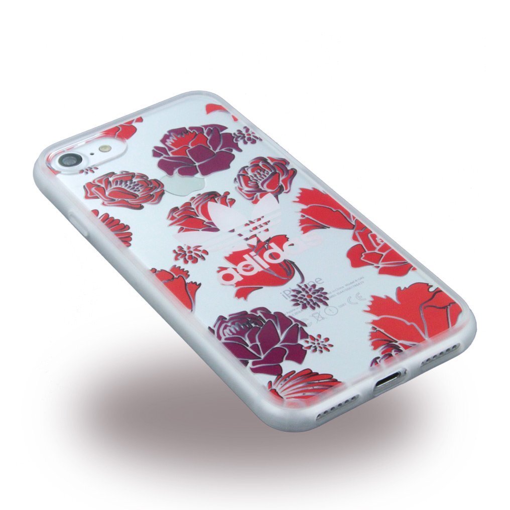 Adidas Clear Case Silicone Case skirtas Apple iPhone 6 / 6S / 7 / 8 Red Flowers (EU Blister) цена и информация | Telefonide kaitsekaaned ja -ümbrised | hansapost.ee
