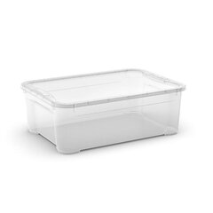 Коробка с крышкой T Box L 32L 39x55,5x19 см прозрачная цена и информация | Корзины и ящики для хранения | hansapost.ee