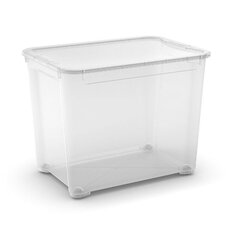 Коробка с крышкой T Box XXL 70L 39x55,5x42,5 см прозрачная цена и информация | Корзины и ящики для хранения | hansapost.ee