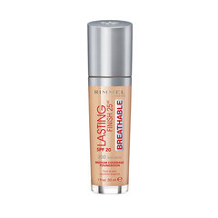 Jumestuskreem Rimmel 25HR Breathable SPF20 30 ml, 200 Soft Beige hind ja info | Jumestuskreemid ja puudrid | hansapost.ee