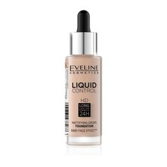 Jumestuskreem Eveline Liquid Control HD Mattifying Drops 32 ml, 030 Sand Beige цена и информация | Eveline Cosmetics Декоративная косметика | hansapost.ee