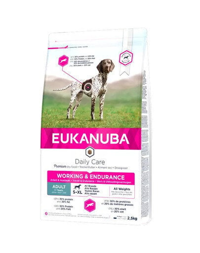 Eukanuba aktiivsetele koertele, 2.5 kg цена и информация | Koerte kuivtoit ja krõbinad | hansapost.ee