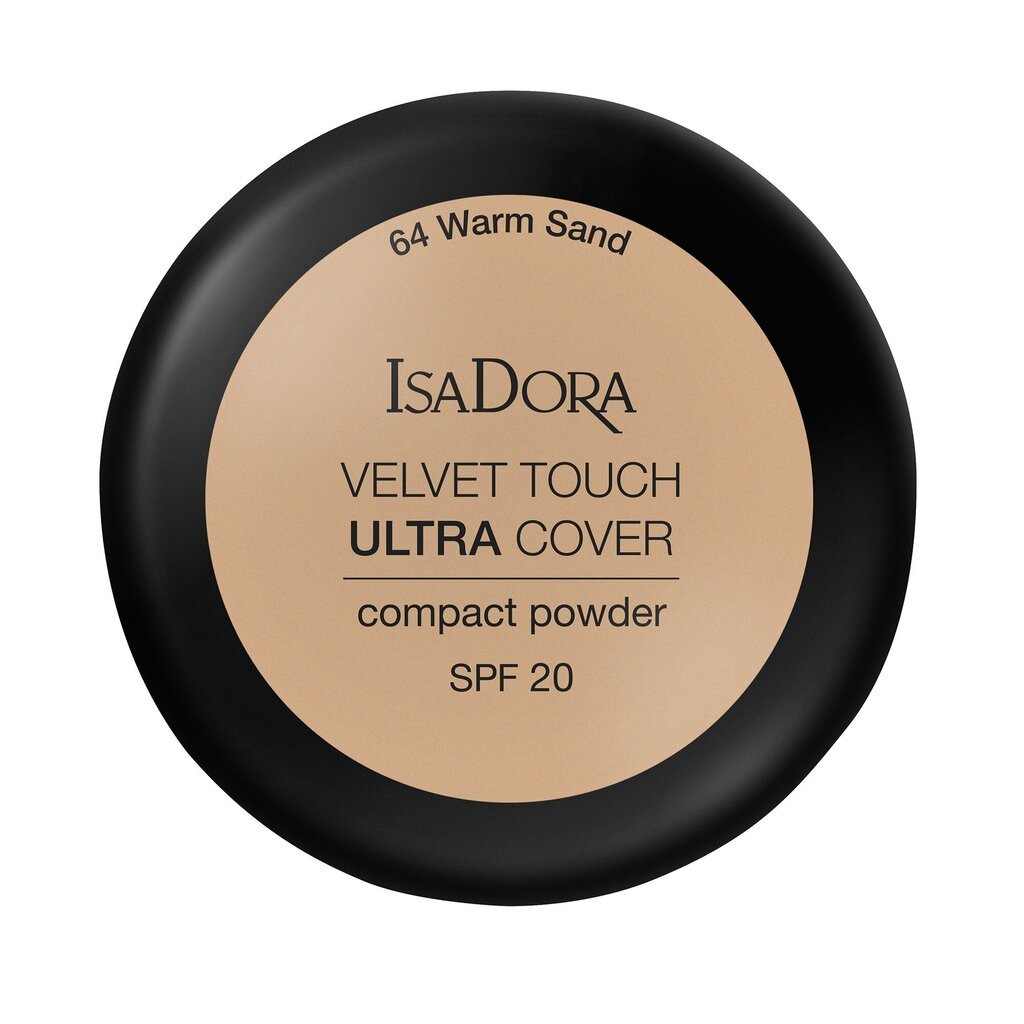 Kompaktpuuder IsaDora Velvet Touch Ultra Cover SPF 20 7,5 g, 64 Warm Sand цена и информация | Jumestuskreemid ja puudrid | hansapost.ee